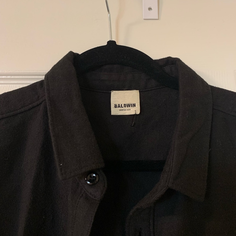 Bldwn (Baldwin) Hansen Solid Flannel Button-Down … - image 3